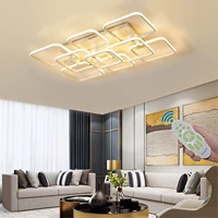 9 heads dimmable with remote control lamp for room modern luxury led rectangular ceiling lights by living room lighting fixture