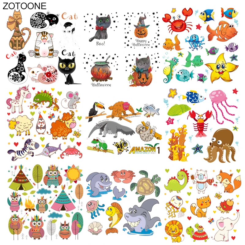 ZOTOONE с принтом животных собак кота совы Переводные железные для одежды