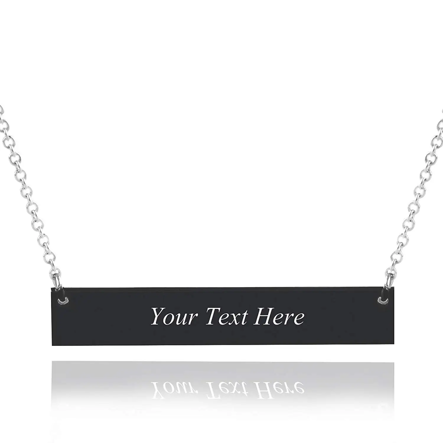 Персонализированные горизонтальные бар ожерелье на заказ из нержавеющей стали