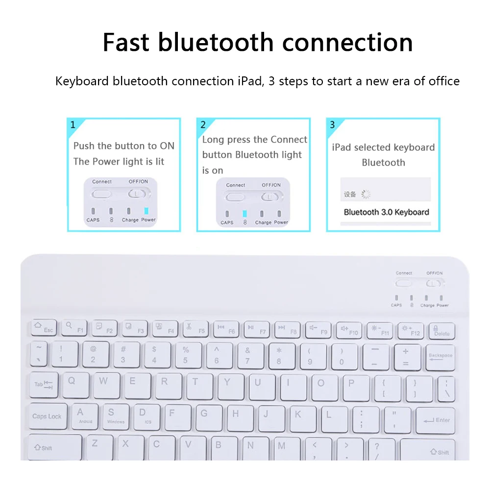 Для ipad 7th 10," американская Bluetooth клавиатура чехол для планшета 7 цветов с подсветкой кожаный чехол держатель ручки