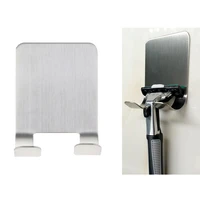 bathroom durable stainless steel shaver holder adhesive hook hanger stand