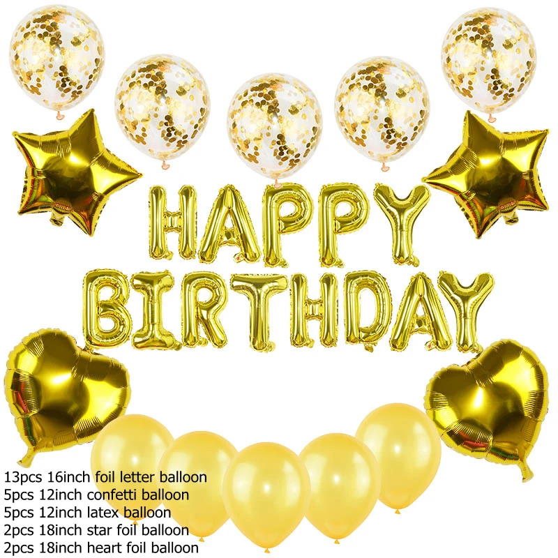 B01 27 шт./компл. Happy birthday Алфавит шар звезда сердце фольги шар для дня рождения Воздушные шары Декорации Детские принадлежности для душа 8 - Цвет: B01