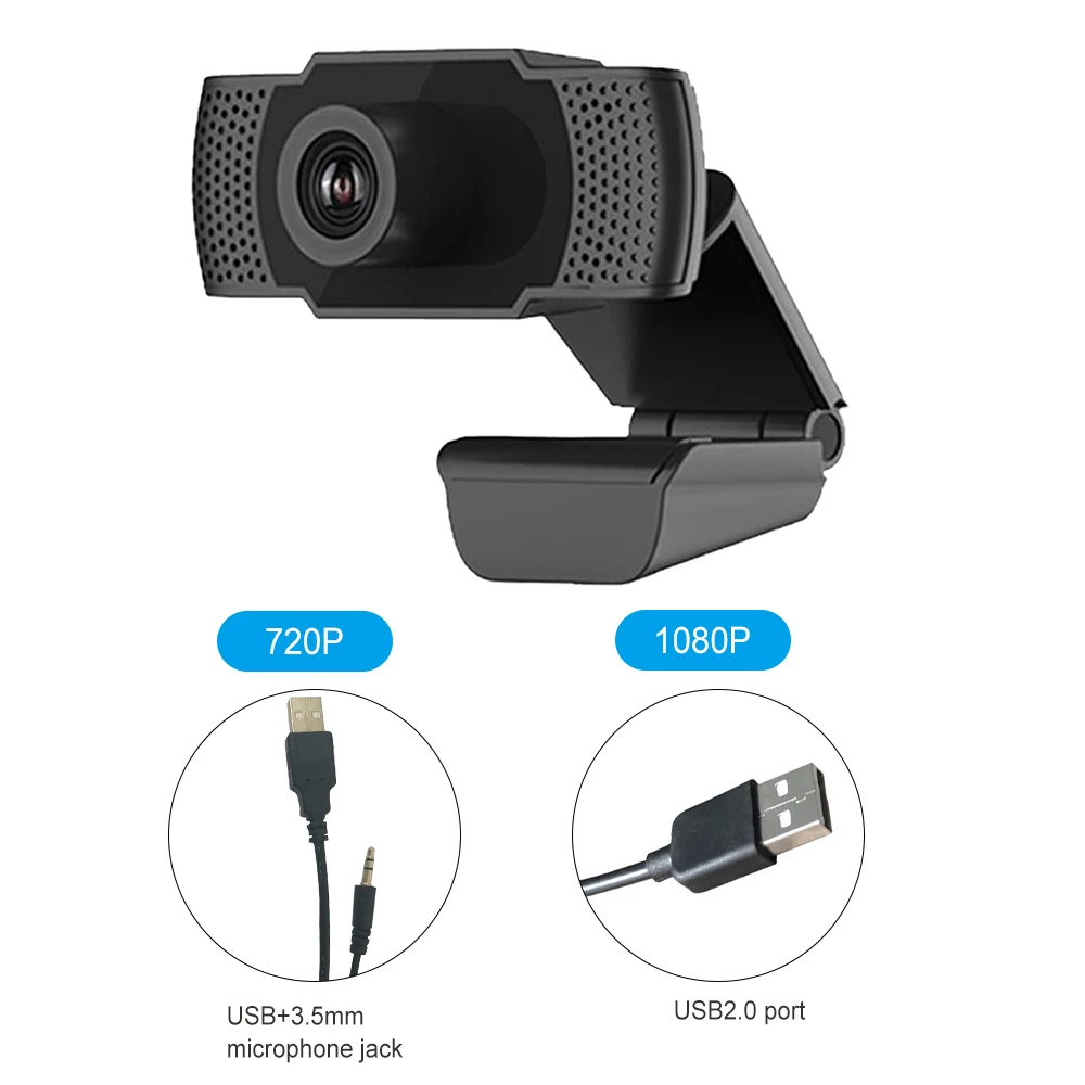 

1080P HD Webcam With Mic USB Camera Web Cam Computer PC Cameras For Live Broadcast Calling Conference Video Recording Fotografic