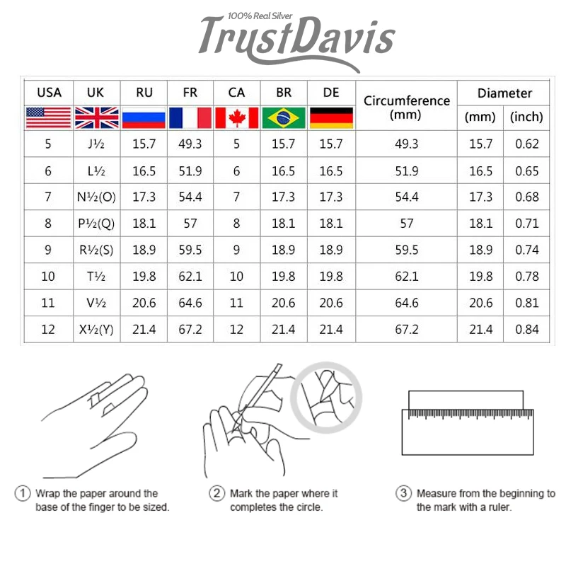Trustdavis минималистичное Настоящее серебро 925 пробы прекрасная звезда CZ Кольцо на