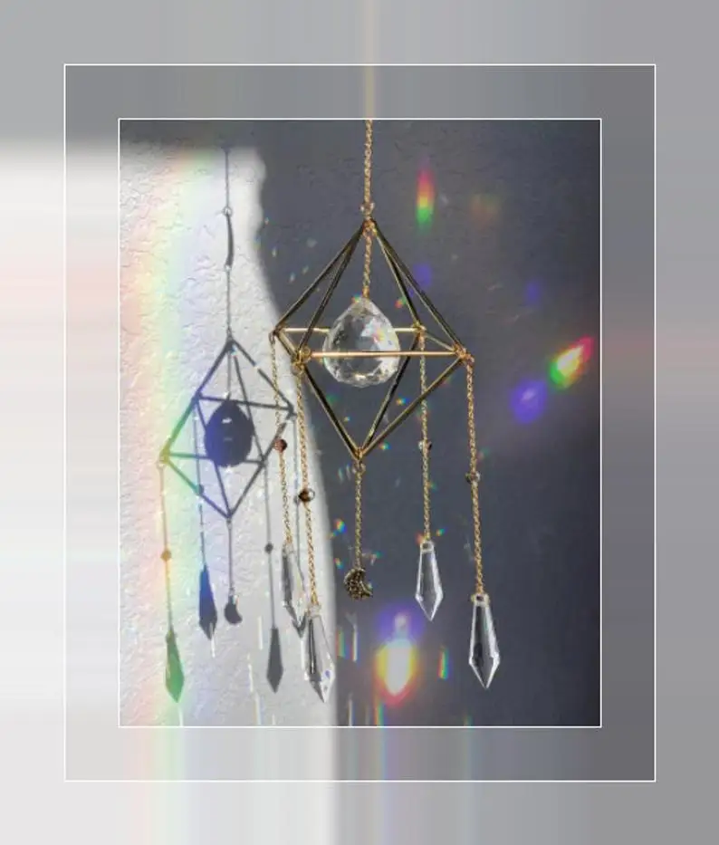 

Suncatchers for Windows Crystal Light Catcher Prism Bohemia Scred Hanging Suncatcher Boho Witchy Moon Celestial Rainbow Maker