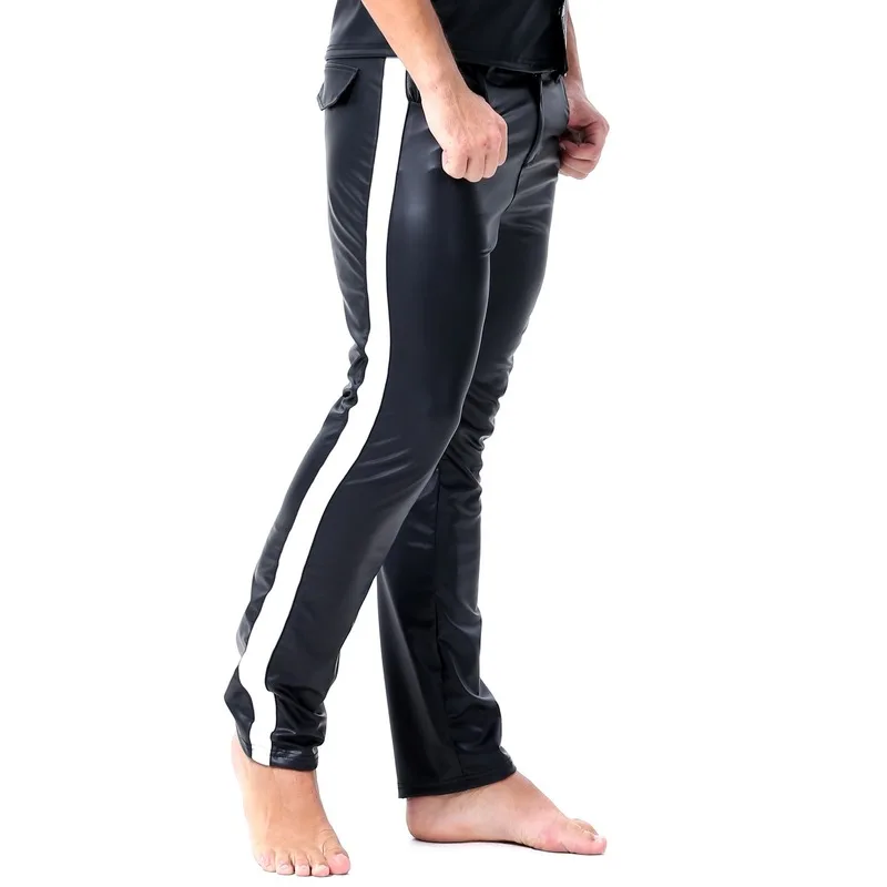 Faux Leather Pants Fitness Sports Joggers Motorcycle Tigs Latex Bodybuilding Trousers PVC Casual Clubwear Plus Size 2XL |