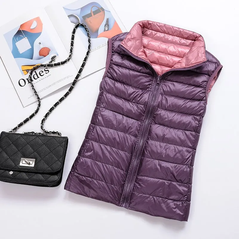 Женский жилет ftaylor двусторонний ультра легкий большого размера облегающая