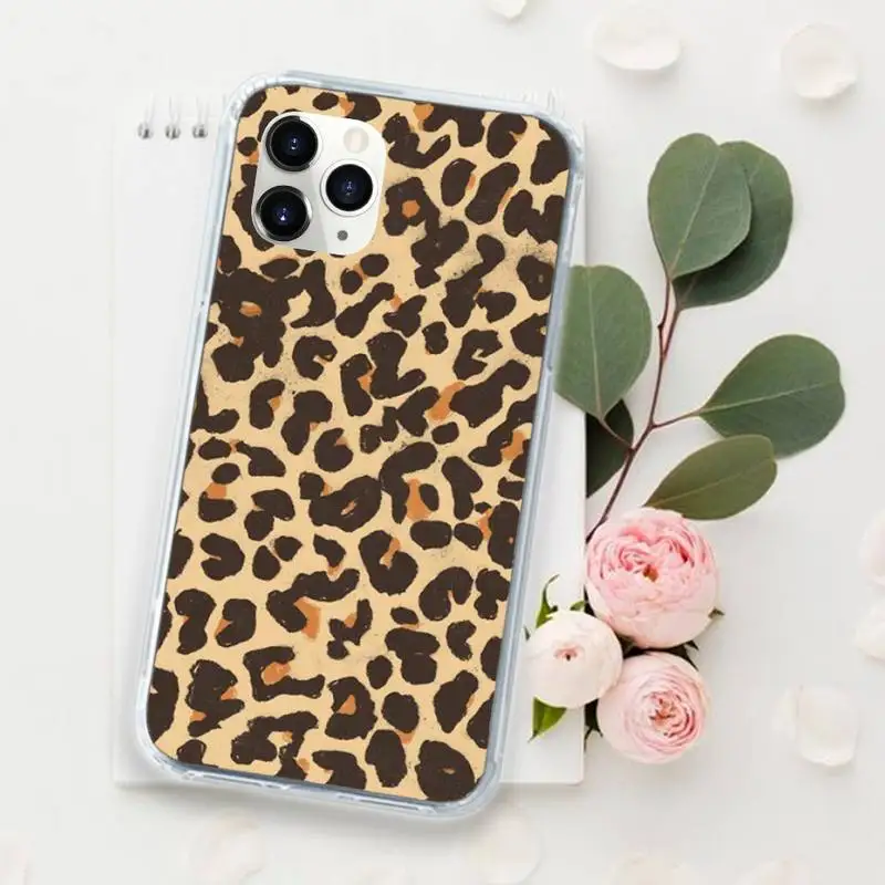 

Sexy Leopard pattern Phone Case for iPhone 11 12 mini pro XS MAX 8 7 6 6S Plus X 5S SE 2020 XR Luxury brand shell funda