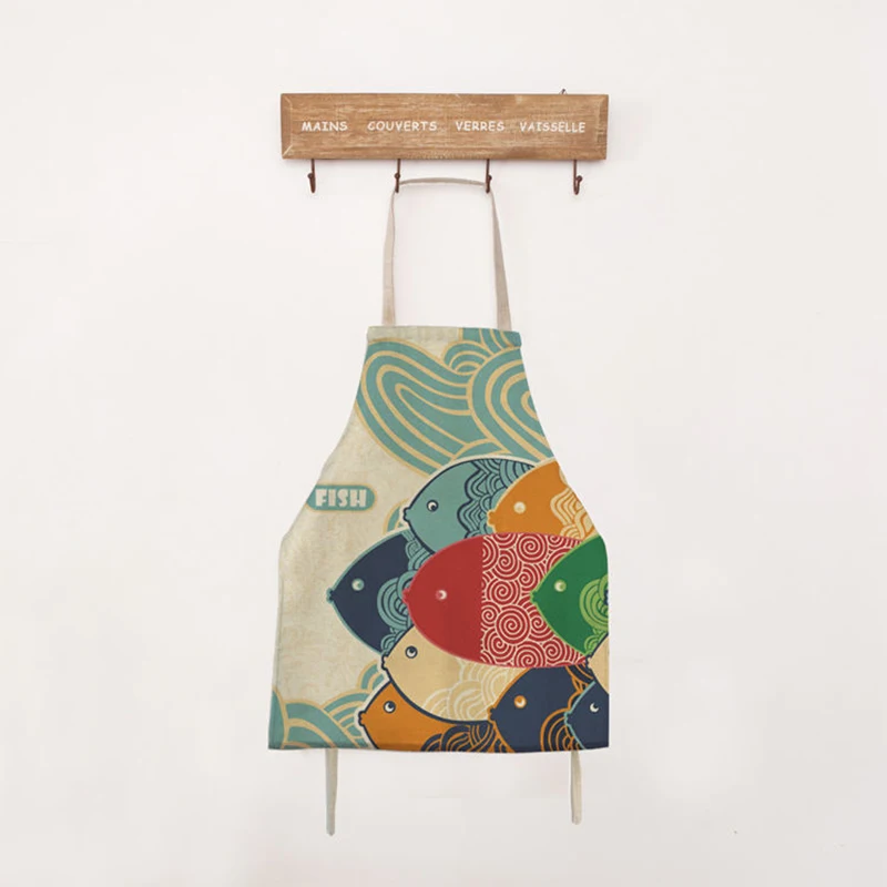 

Chinese Style Phoenix Cotton And Linen For Men Cooking Baking Accessories Korean Supplies Chef Cute Womens Kitchen Aprons