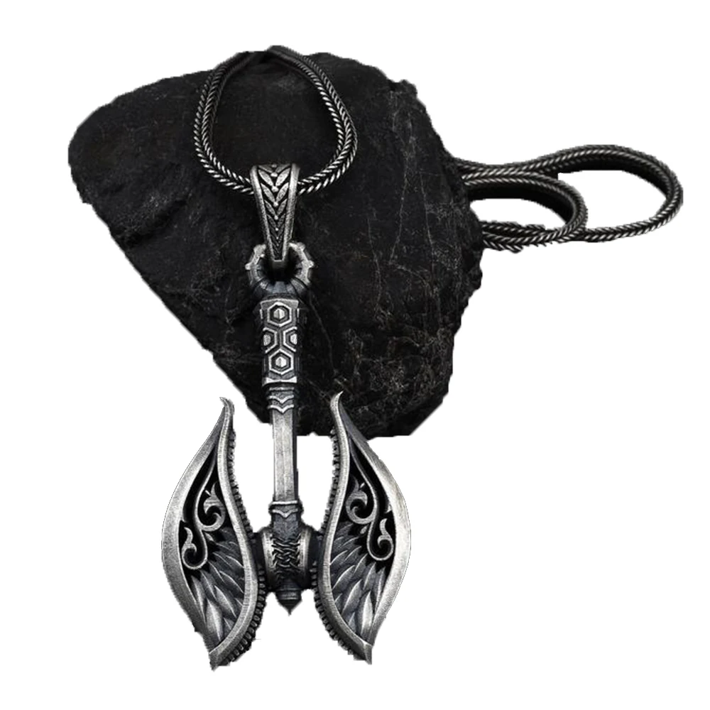 

Nordic Vikings Pirate Tomahawk Pendant Necklace Men's Retro Hip Hop Titanium Steel Gift Sweater Chain Pendant Necklace