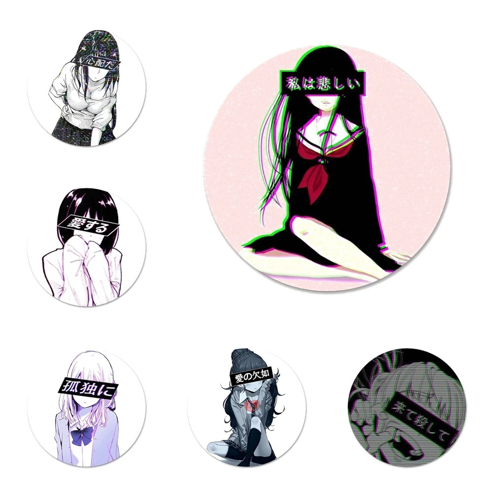 

LEWD Sad японский аниме эстетический значок для одежды рюкзак украшение подарок