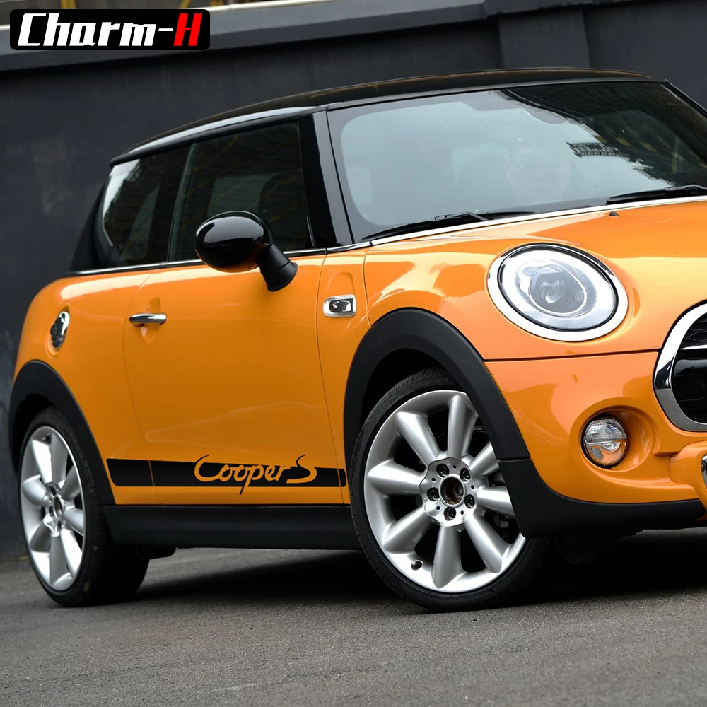 2 шт. Cay Стайлинг боковая наклейка для Mini Cooper S F56 2014 2018 полоса надпись Графика