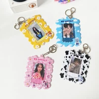 minkys kawaii kpop photocards card holder with chain protector idol photo sleeves gift school stationery