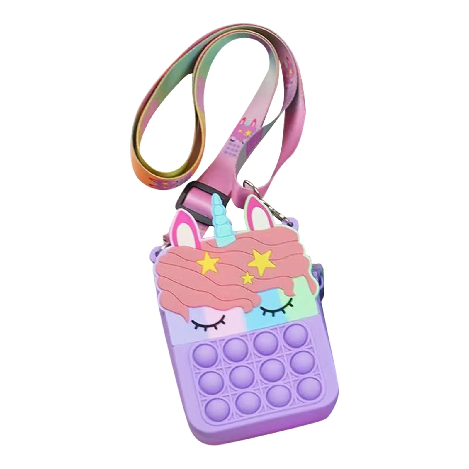 Кошелек Kawaii Popits сумка через плечо игрушки-фиджеты Поппи радуга простой кошелек