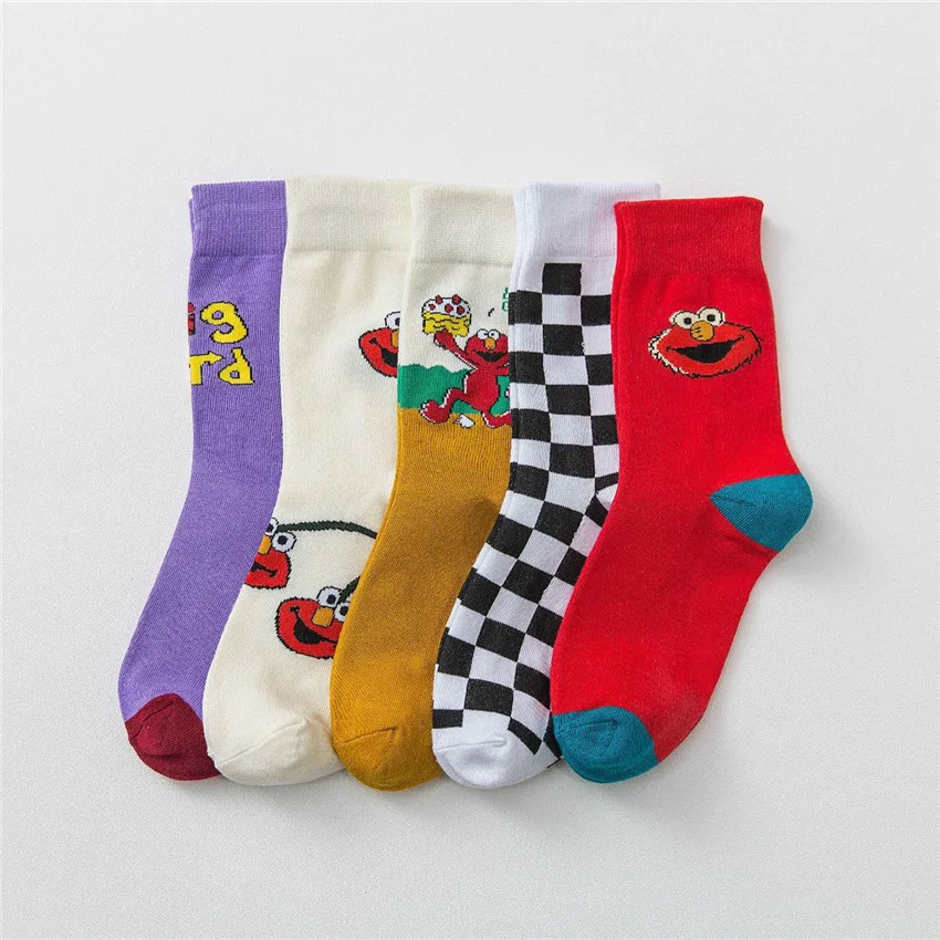 Женские хлопковые носки skarpetki harajuku, забавная уличная одежда, meias calcetines mujer, милые носки skarpety femme, художественные носки, рисунок кунжута - Цвет: random