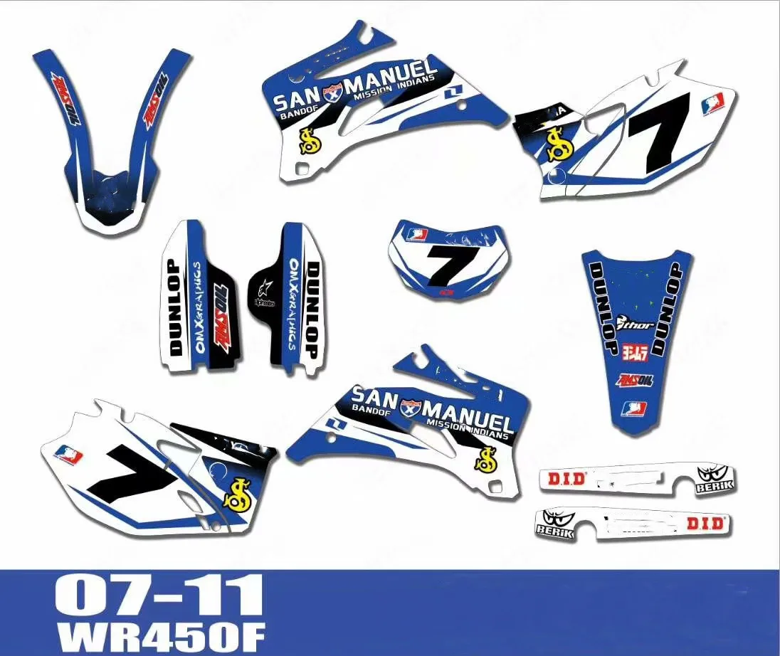 Наклейки графические для Yamaha WR450F WRF450 2007-2011 WR250F WRF250 2007 2008 2009 2010-2012 2013 2014 | Автомобили