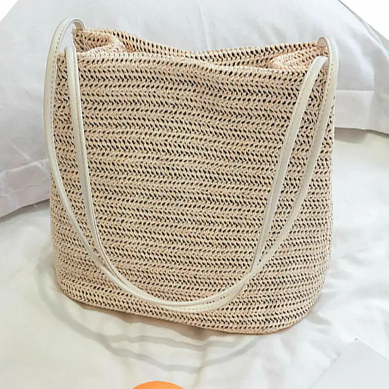 Fashion Women Straw Large Tote Beach Bag Shoulder Handbag Retro Rattan Woven Vintage Knitted Messenger Purse | Багаж и сумки