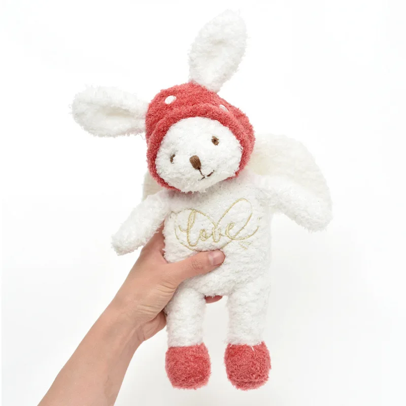

1 pcs new ins Japanese kawaii doll cartoon plush mushroom angel heart rabbit doll doll custom Korean fabric manual hand toy doll