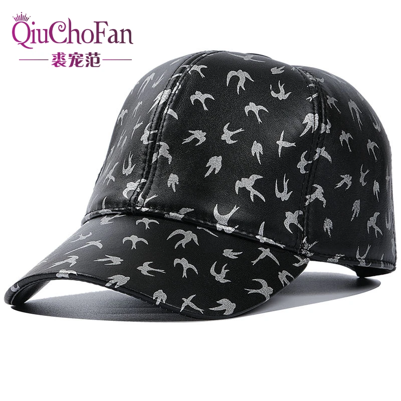 

Модная кожаная бейсболка в стиле хип-хоп