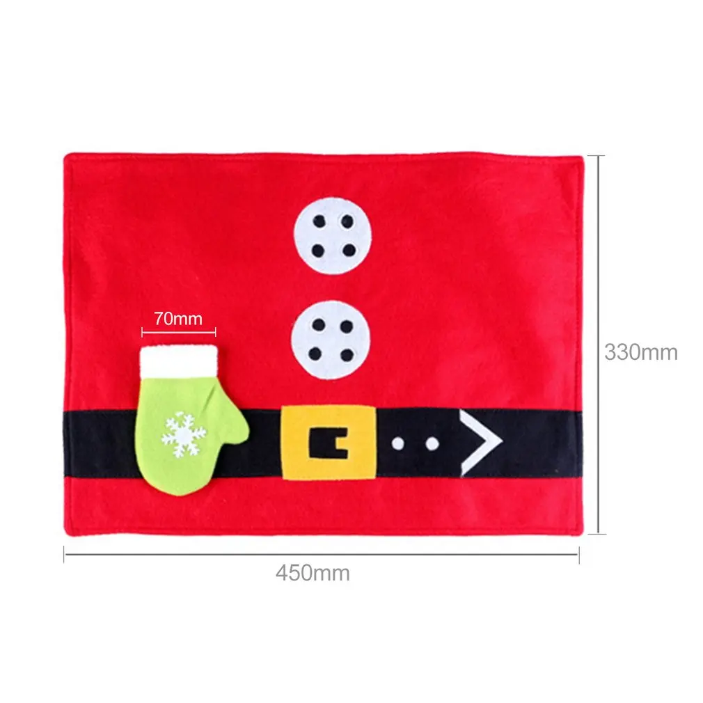 Рождественские настольные коврики с снежными перчатками зеленый мешок для ножей