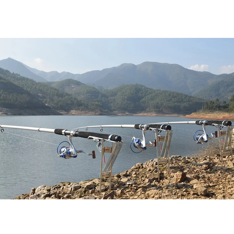 

Fishing Rod Holder Spring Automatic Full Stainless Steel Adjustable Sensitivity Folding Fishing Accessories Bracket