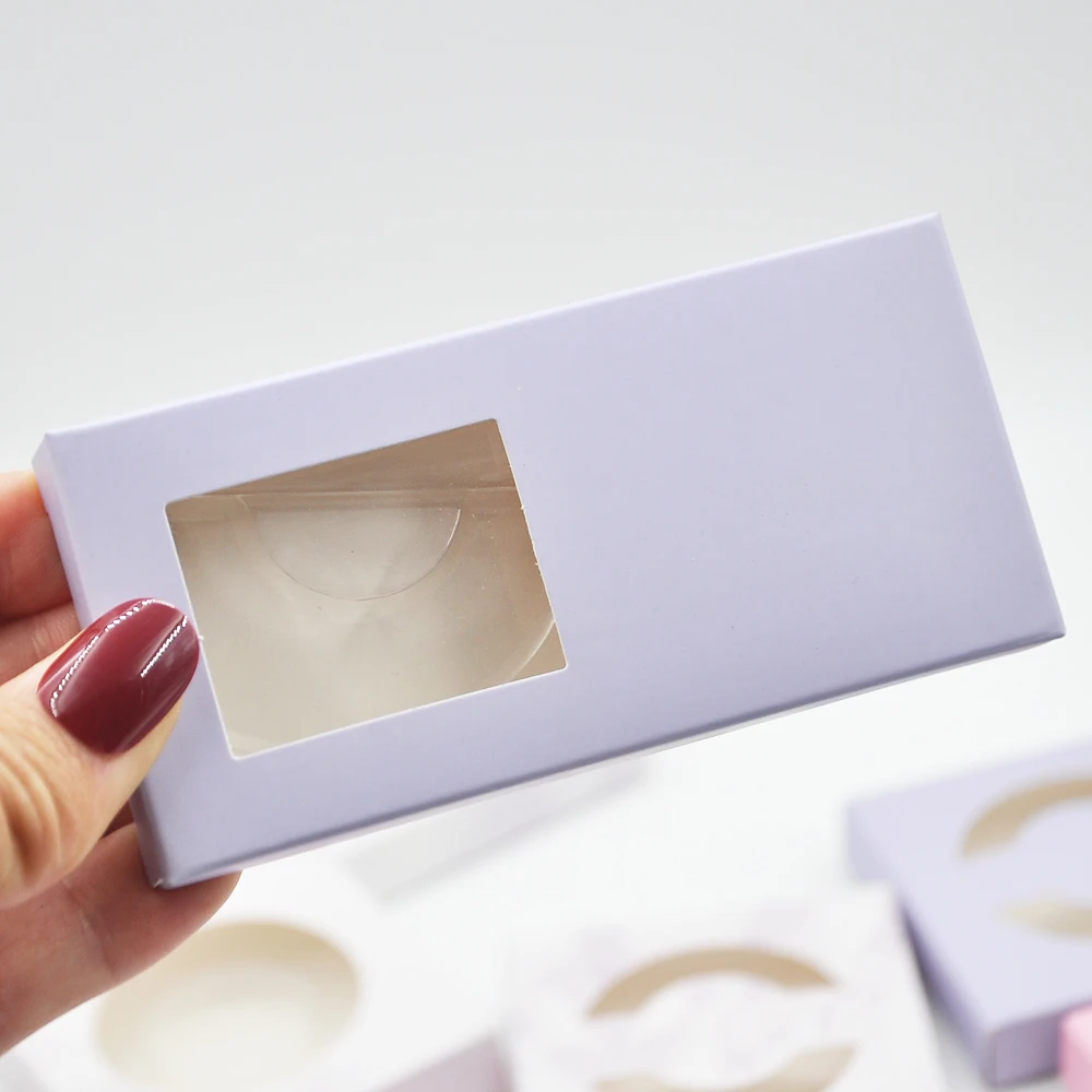 

Wholesale Eyelashes Box Package Lash Boxes Packaging Custom Cardboard Mink lashes Light Purple Rectangle storage Cases Vendors