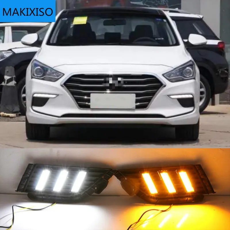 

1Pair For Hyundai MISTRA 2017 2018 2019 LED Daytime Running Light Turning Signal Lamp DRL Day Light Front Bumper Fog Light