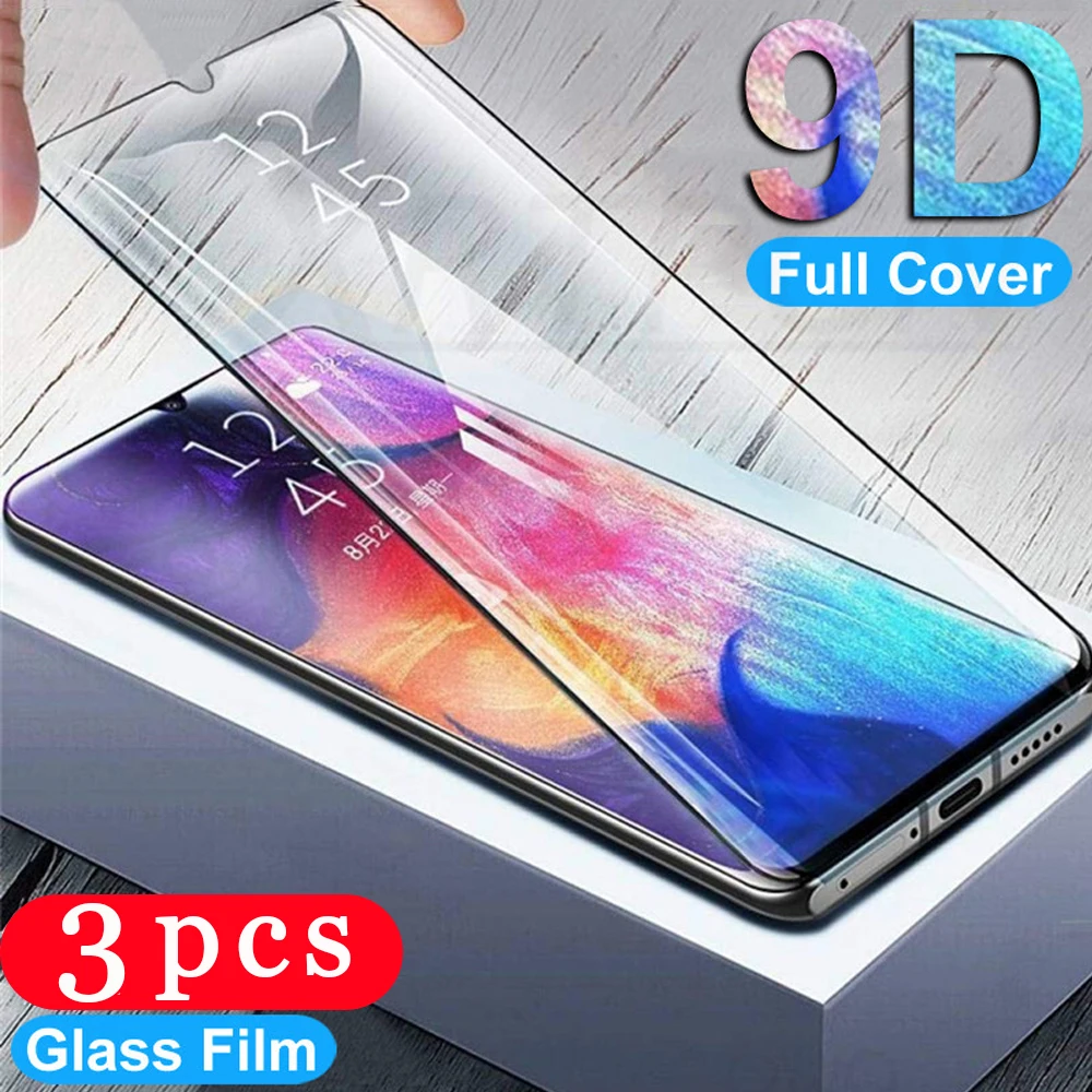 

3Pcs 9D full cover tempered glass for samsung galaxy A10 A20 A30 A40 A50 A60 A70 A80 A90 protective phone screen protector film