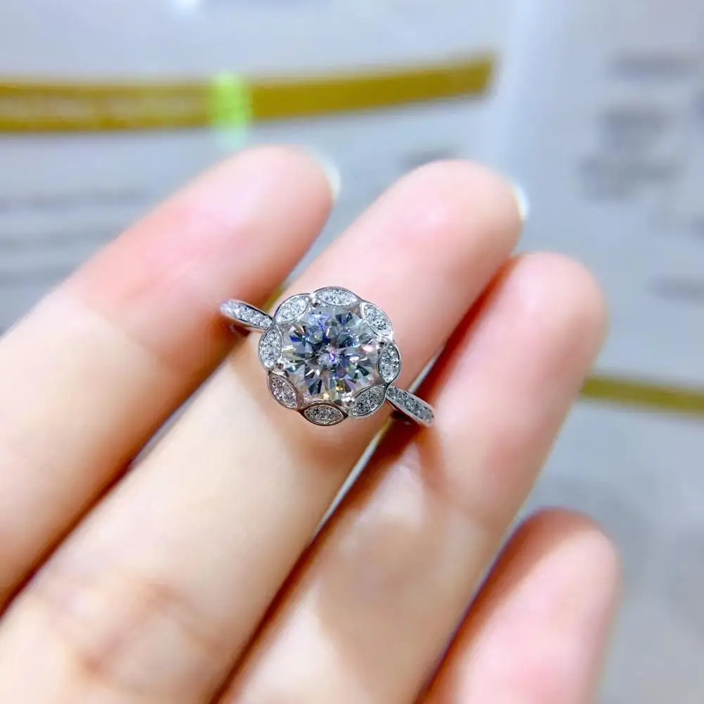 Новый стиль трещинный Муассанит кольцо с драгоценным камнем для женщин