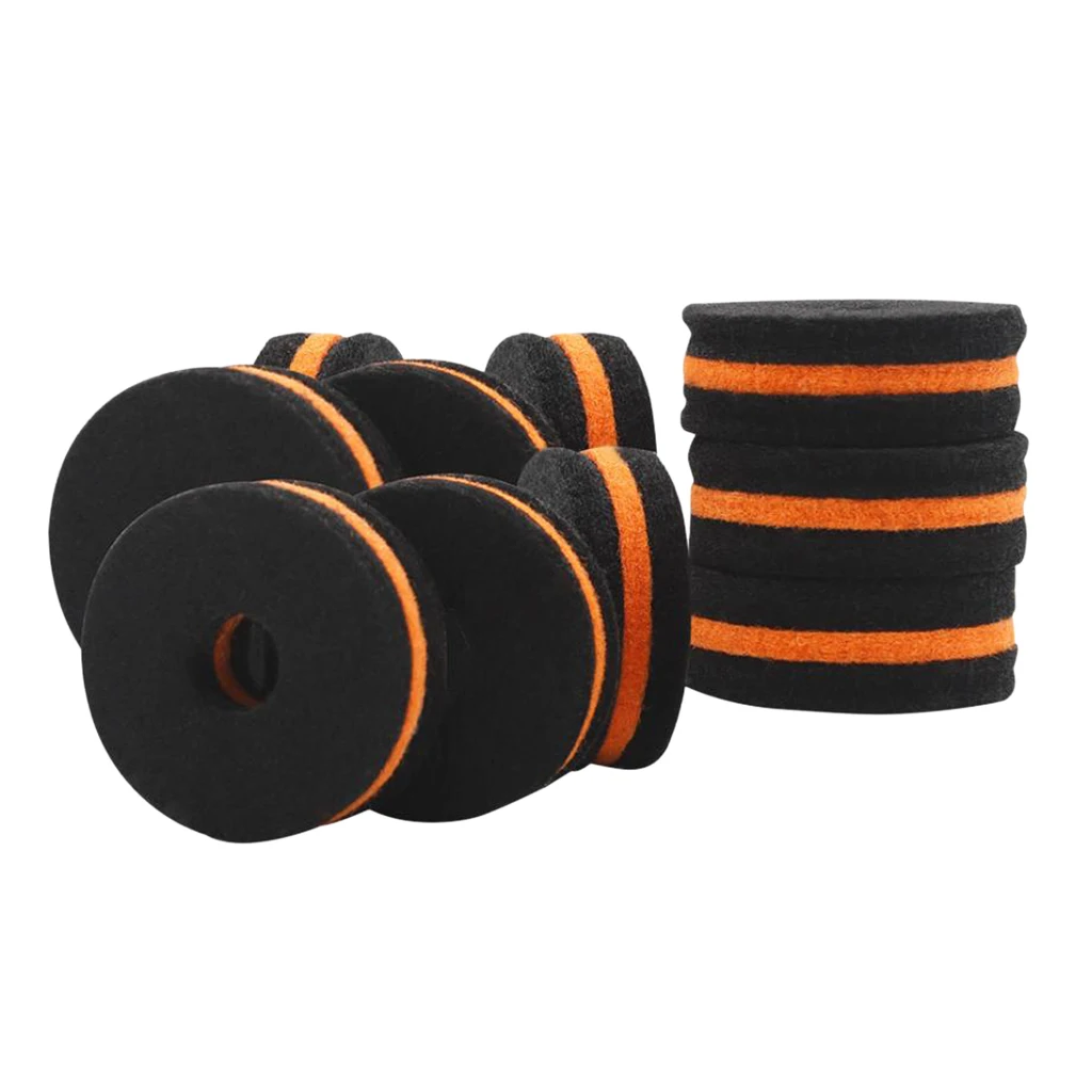 

10Pcs Cymbal Felt Washers Cymbal Stand Percussion Drum Parts 10mm Diameter