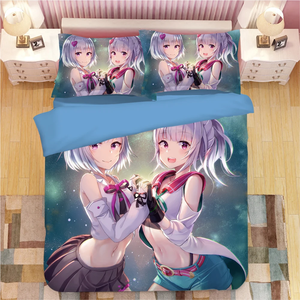 Комплект постельного белья DATE A LIVE с мультяшным аниме пододеяльником наволочками