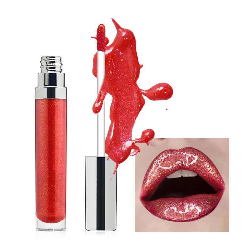 

Wholesale custom your logo vegan glitter shiny private label lipgloss