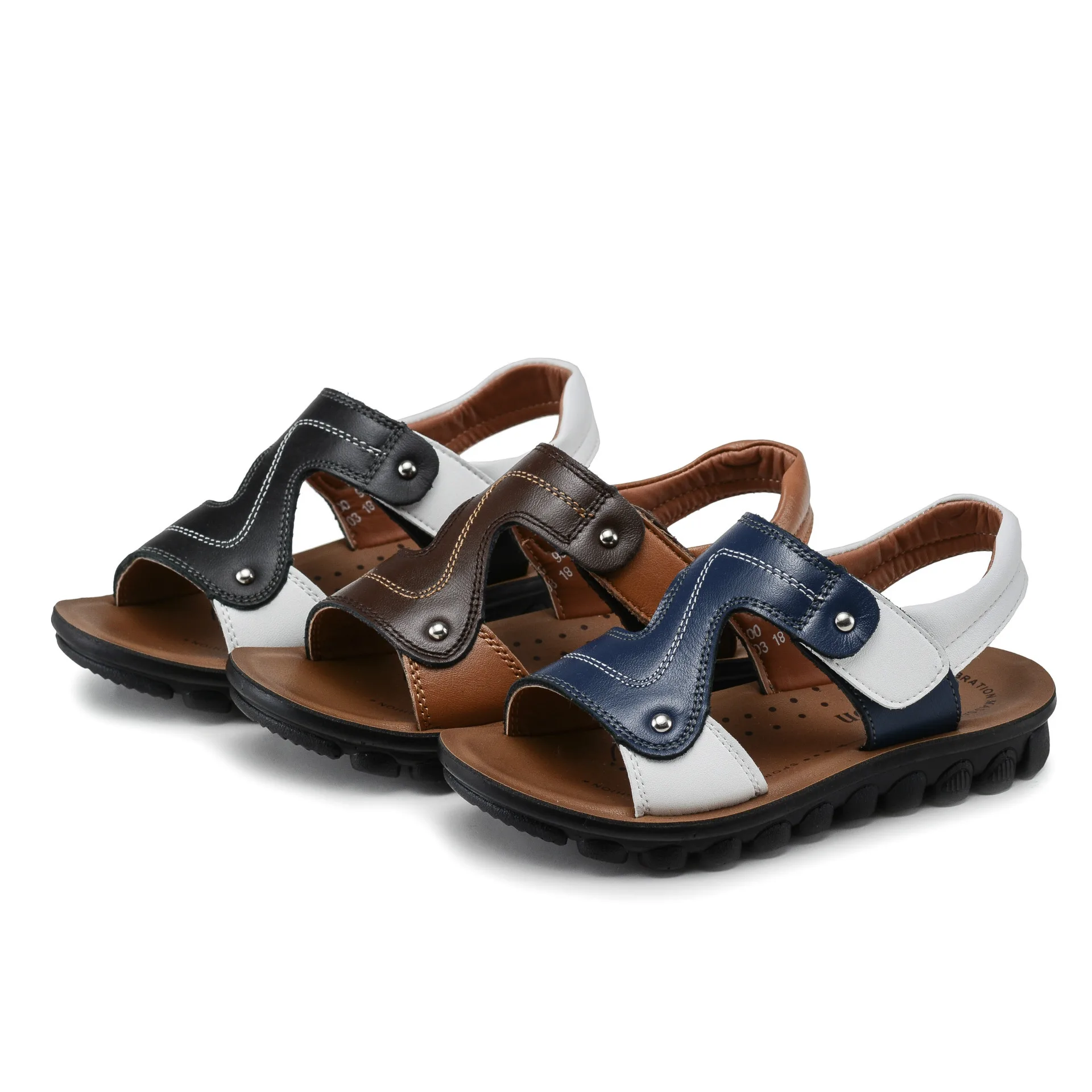 

26-39 Boy Sandals 2020 Summer New Children's Genuine Leather Sandals Boys Beach Shoes
