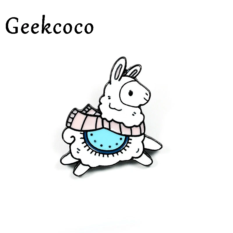 

20pcs/lot J1431 Geekcoco Cartoon Bee Sheep Pins Badges Brooch Funny lapel Pin For Clothes Backpack Accessory Jewelry