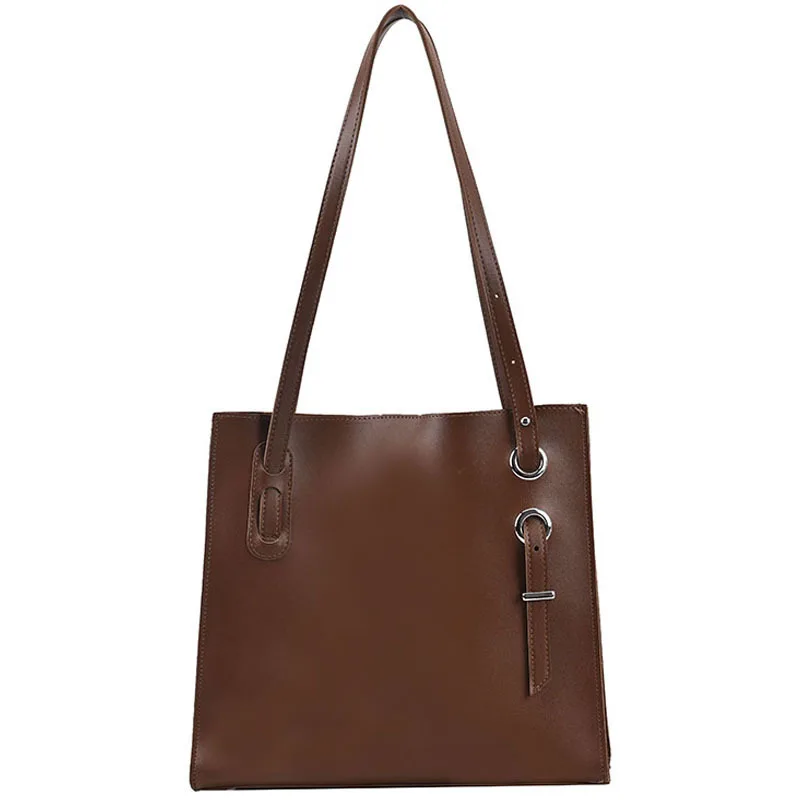 

Текстурированная вместительная сумка, новинка сезона осень-зима 2021, модная женская сумка, однотонная сумка через плечо в стиле ретро, сумка-...