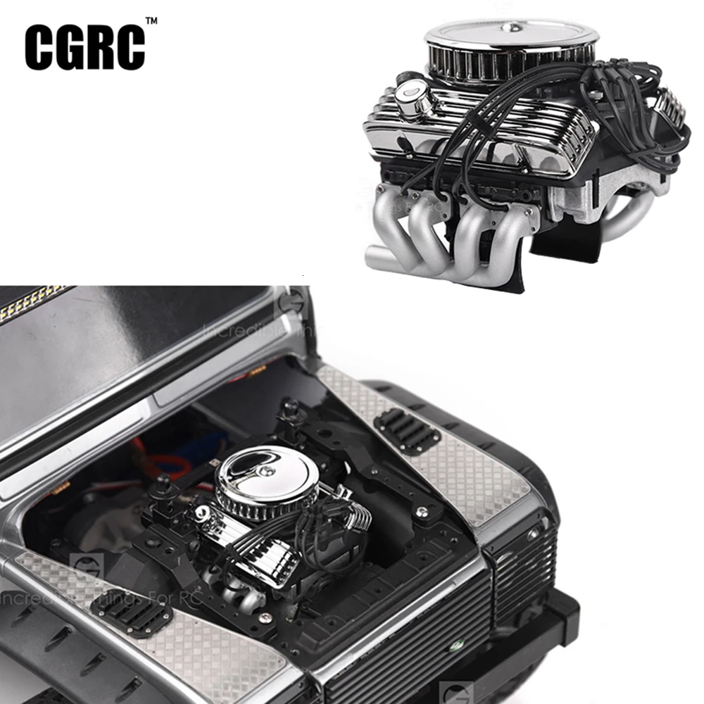 Radiador de ventilador de Motor simulado clásico V8 F82 para coche 1/10 RC Crawler Traxxas TRX4 SCX10 Rc4wd D90 VS4 actualización
