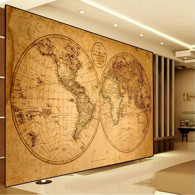 

Old Artwork World City Vintage Map Canvas Posters and Prints Globe Paintings For Living Room Wall Art Picture Study Home Decor