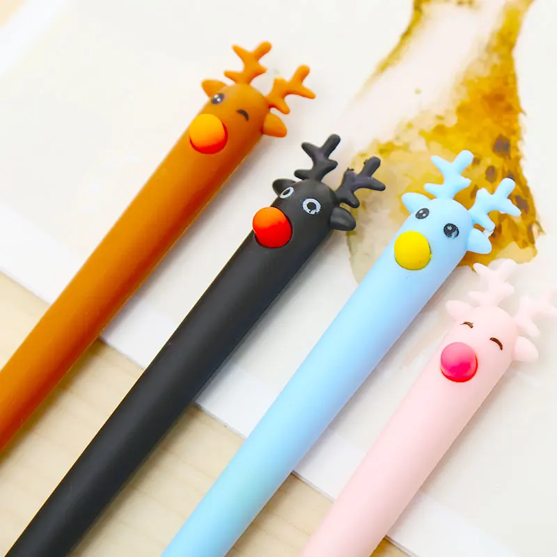 12 шт./компл. Рождественский олень гелевая ручка с изображением забавных милых