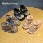 Осенне-зимние новые парусиновые туфли из овечьей шерсти на мягкой подошве повседневная Корейская удобная модная теплая детская обувь для 0-3-6 лет