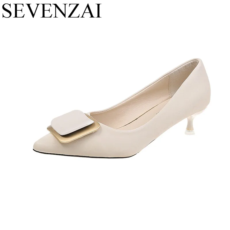 Туфли-лодочки женские кожаные на высоком каблуке 4 см | Обувь