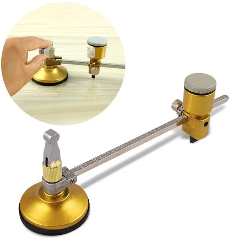 

1PC Circle Circular Glass Cutter Cutting Suction Cup Tools 40cm Length Adjustable Compasses Type good quality