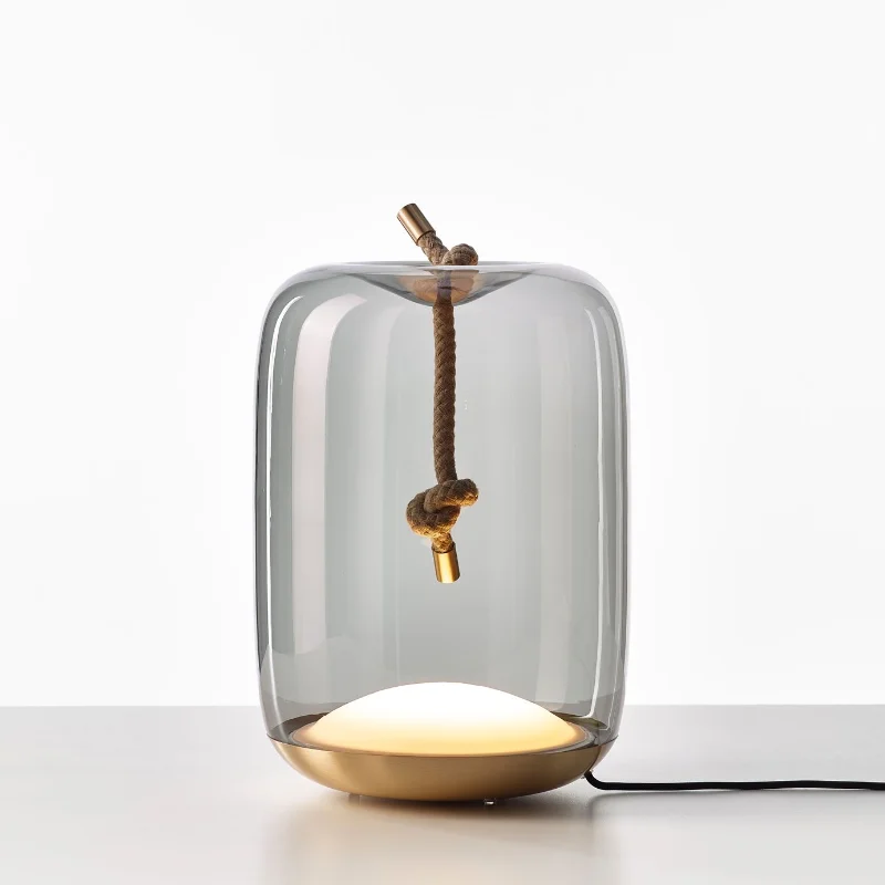 

Modern Table Lamps Led Gray Glass Nordic Living Bedroom Bedside Indoor Desk Decor Lighting Creative Minimalism Luminaire Lights
