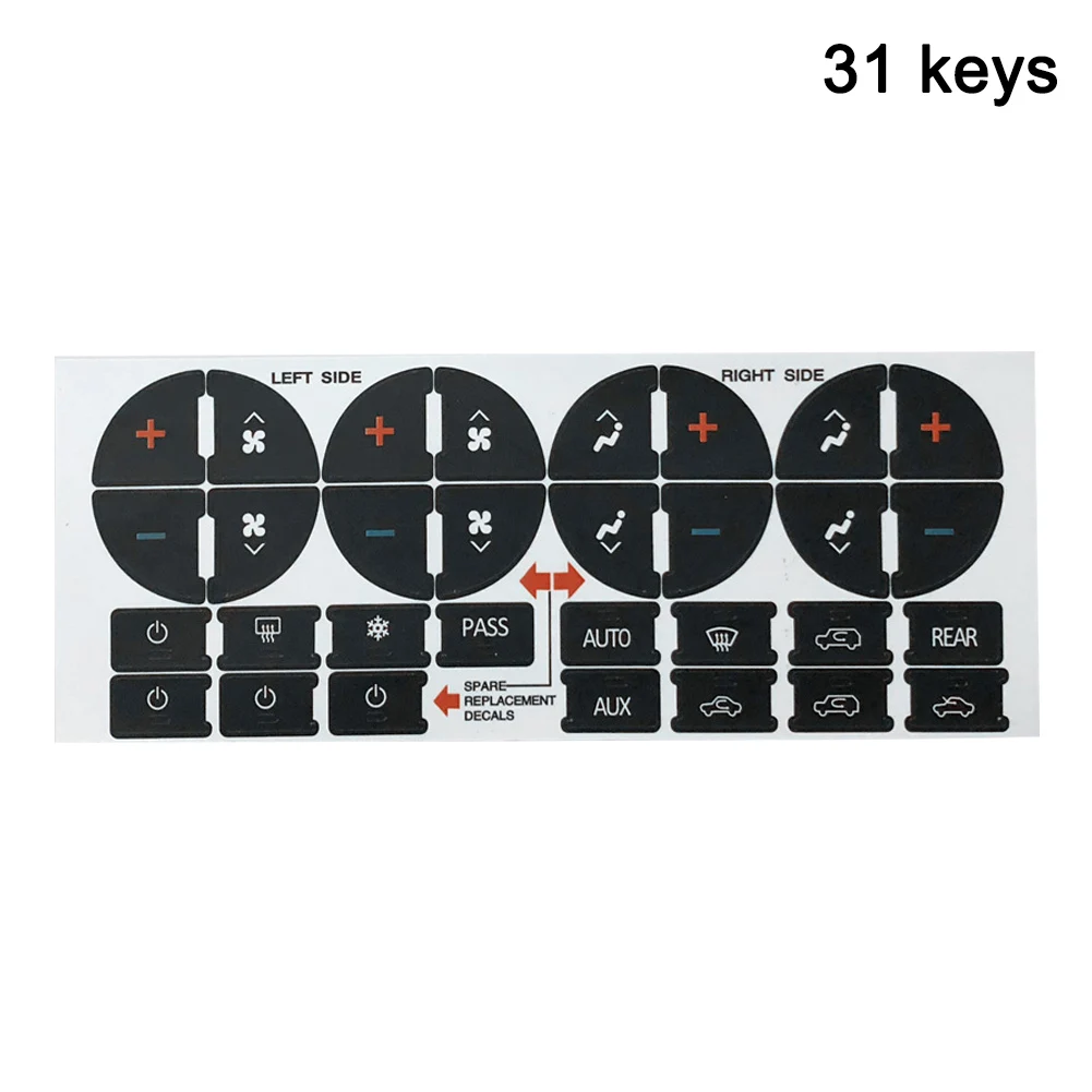 AC Кнопка ремонта наклейка наклейки тире Замена ПВХ прочный 19 31 ключи для