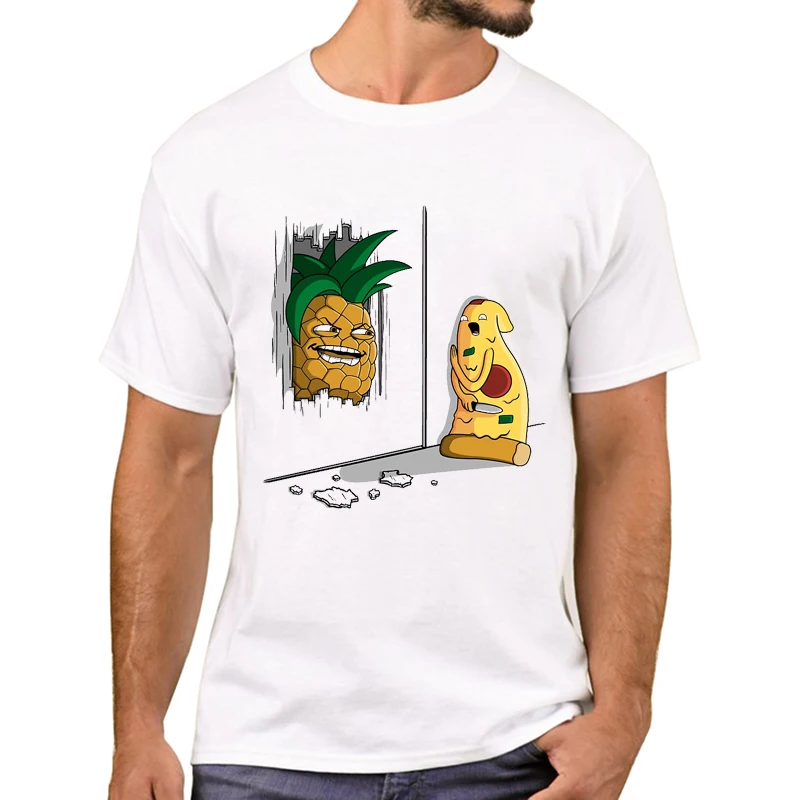 TEEHUB Pizza Und Ananas Niemand Wissen Muss Gedruckt Männer T-Shirt Verboten Liebe T Shirts Kurzarm T-shirts Kühlen t – Detail 7