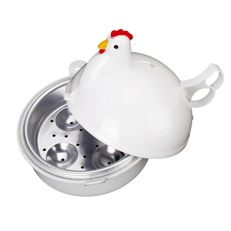 

Chicken Microwave Egg Cooker Poacher Boiler Boil Steamer Kitchen Tool 4 Eggs