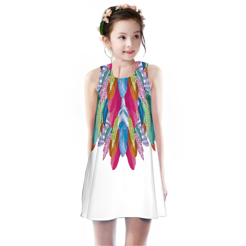 

New Girl Summer Butterfly Unicorn Dress Kids Dresses Girls Dress Sleeveless Children Clothing Party vestidos Princess Birthday