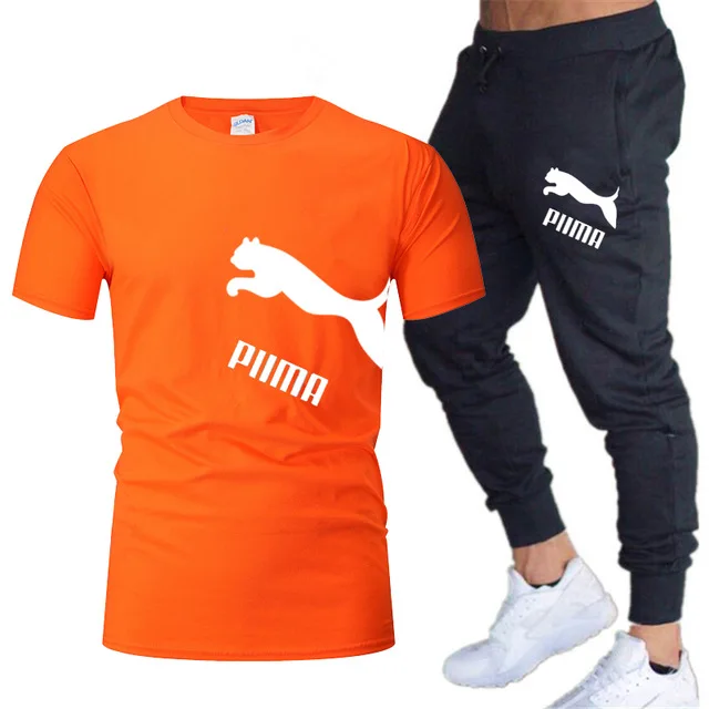 

2021 new sports men's suit jogging pants summer men's short T-shirt trousers casual sportswear short-sleeved sportswear men.