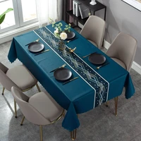 dining tablecloths banquet furniture waterproof cover pvc leather geometric table cloth decoration cricheted table cover tafura