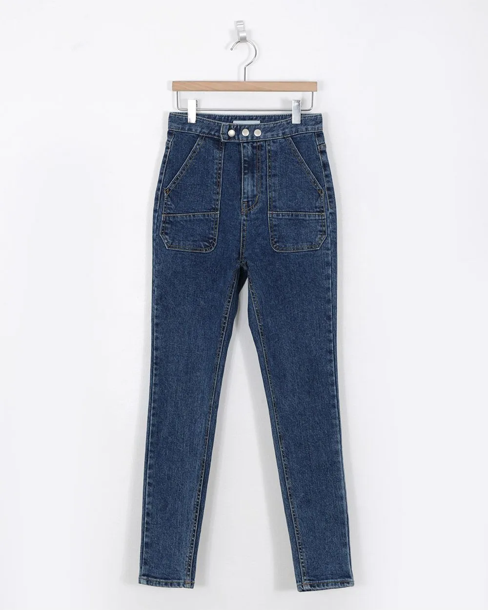 

Blue for Women High Waist Buttons Pockets Female Skinny Jeans Stretch Denim Pencil Pants femme 2020