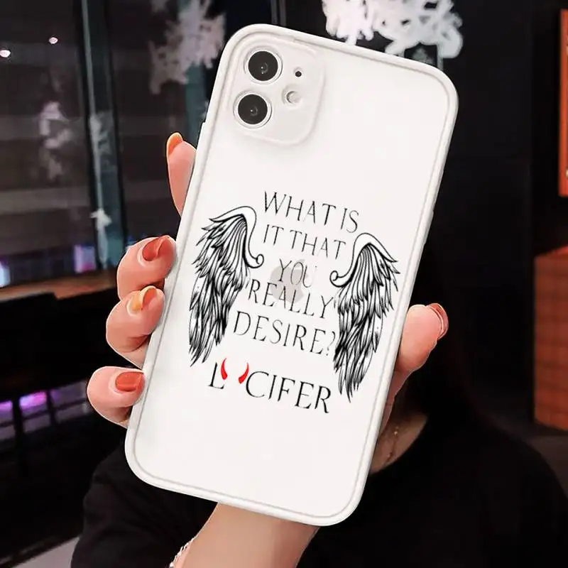 

Degenerate angel Lucifer white Phone Case matte transparent For white iPhone 7 8 x xs xr 11 12 pro plus max mini Clear